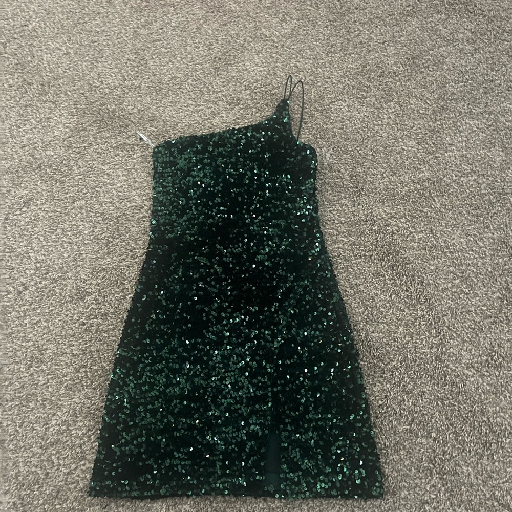 crystal doll green sequins dress